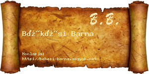 Békési Barna névjegykártya