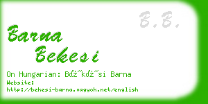 barna bekesi business card